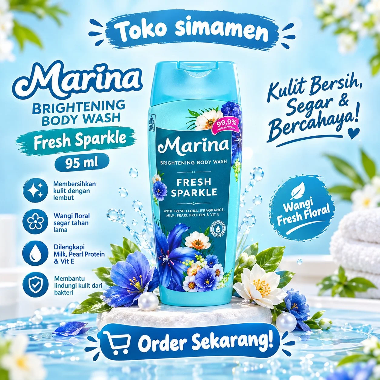 Marina Brightening Body wash Fresh Sparkle 95ml